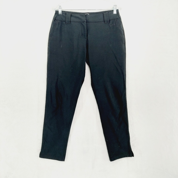 Oakley Pants - Oakley Black Business Casual Slash Pockets Zip Up Belt Loops Comfy Trousers P496